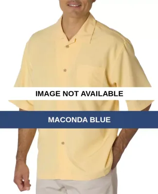 C5402 Cubavera Men's Shadow Box Camp Shirt Maconda Blue
