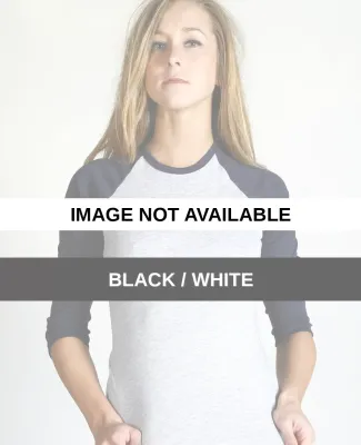 4353 American Apparel Girly Raglan 3/4 Sleeve T Black / White
