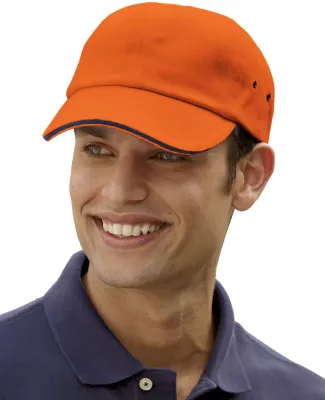 CT102 Adams Contrast Heavyweight Brushed Twill Cap Orange/Navy (Discontinued)