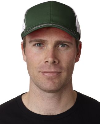 FA102 Adams Cotton Twill Fairway Cap in For green/ wht