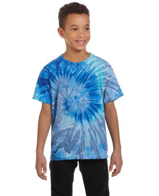 H1000b tie dye Youth Tie-Dyed Cotton Tee in Blue jerry