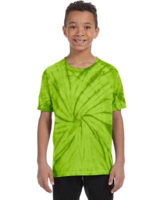 H1000b tie dye Youth Tie-Dyed Cotton Tee in Spider lime