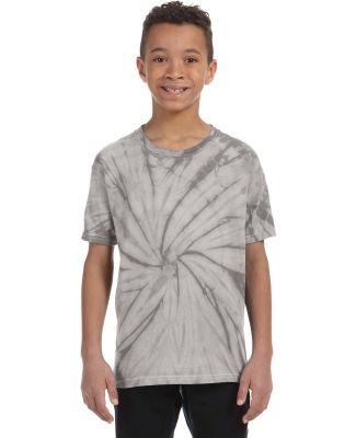 H1000b tie dye Youth Tie-Dyed Cotton Tee in Spider silver