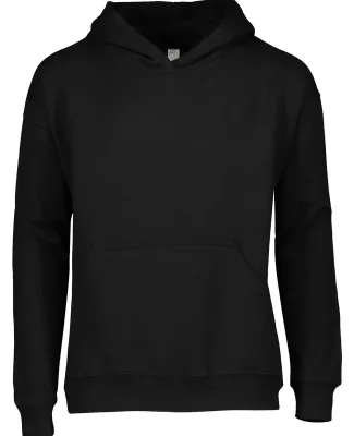 L2296 LA T Youth Fleece Hooded Pullover Sweatshirt in Black