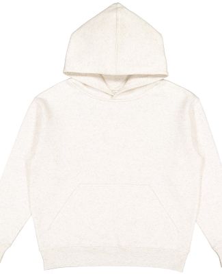 L2296 LA T Youth Fleece Hooded Pullover Sweatshirt in Natural heather