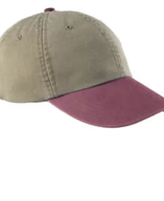 Adams LP102 Khaki Two-Tone Optimum Dad Hat Khaki/Burgundy