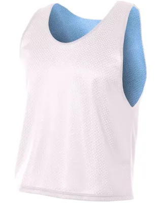 N2274 A4 Lacrosse Reversible Practice Jersey WHITE/ LT BLUE