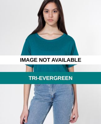 TR480 American Apparel Tri-Blend Short Sleeve Crop Tri-Evergreen