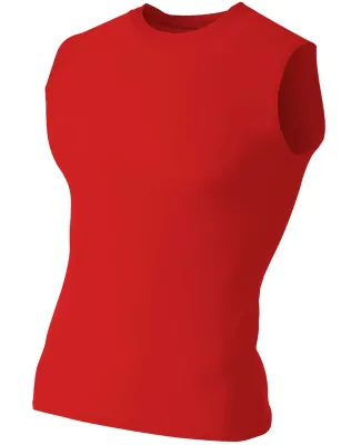 N2306 A4 Compression Muscle Tee SCARLET