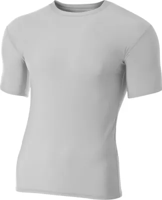 N3130 A4 Short Sleeve Compression Crew SILVER