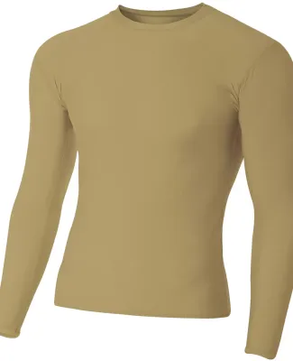 N3133 A4 Long Sleeve Compression Crew VEGAS GOLD