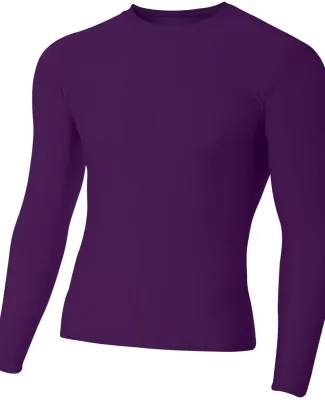 N3133 A4 Long Sleeve Compression Crew PURPLE