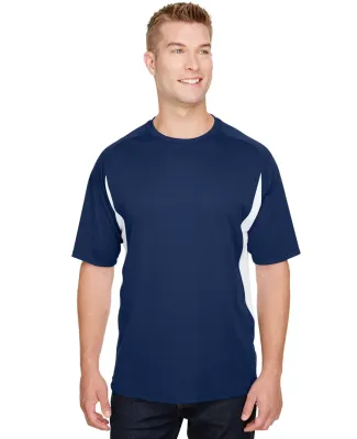 N3181 A4 Adult Cooling Performance Color Block Sho NAVY/ WHITE