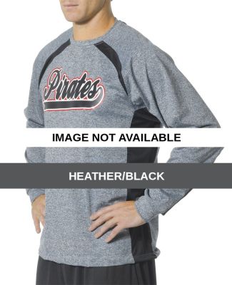 N3229 A4 Color Block Performance Long Sleeve Tee Heather/Black