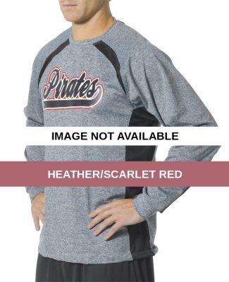 N3229 A4 Color Block Performance Long Sleeve Tee Heather/Scarlet Red