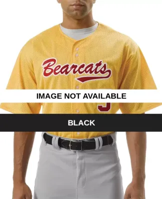 N4117 A4 Adult Short Sleeve Baseball Shirt Black