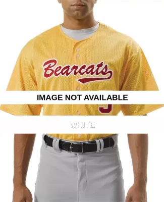 N4117 A4 Adult Short Sleeve Baseball Shirt White