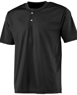 N4130 A4 Adult 2-Button Mesh Henley Black