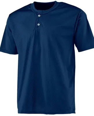 N4130 A4 Adult 2-Button Mesh Henley Navy