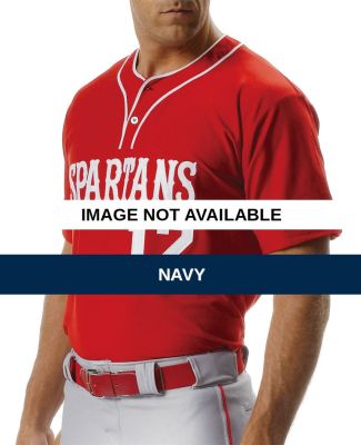 N4183 A4 Adult 2-Button Stretch Mesh Baseball Top Navy
