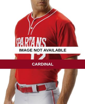 N4183 A4 Adult 2-Button Stretch Mesh Baseball Top Cardinal