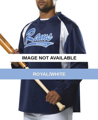 N4210 A4 Color Block Crew Neck Top Royal/White