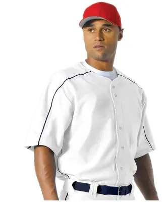 N4214 A4 Men's Warp Knit Baseball Jersey White/Navy