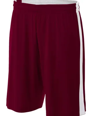 N5284 A4 Adult Reversible Moisture Management 10"  MAROON/ WHITE