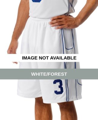 N5285 A4 Moisture Management Game Short White/Forest