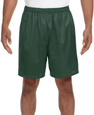 N5293 A4 Adult Lined Tricot Mesh Shorts FOREST GREEN