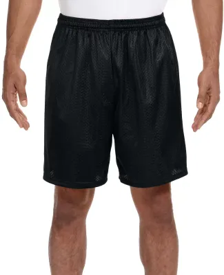 N5293 A4 Adult Lined Tricot Mesh Shorts BLACK