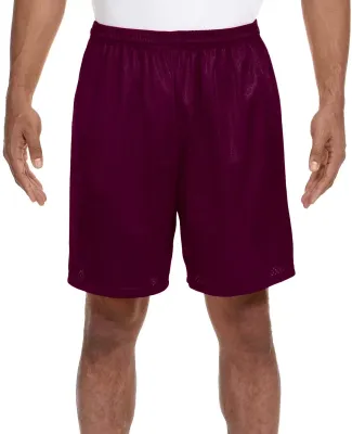 N5293 A4 Adult Lined Tricot Mesh Shorts MAROON