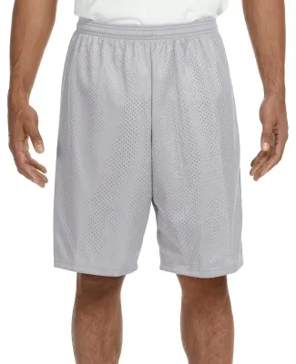 N5296 A4 Adult Lined Tricot Mesh Shorts SILVER