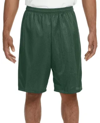 N5296 A4 Adult Lined Tricot Mesh Shorts FOREST GREEN