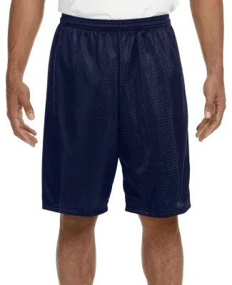 N5296 A4 Adult Lined Tricot Mesh Shorts NAVY