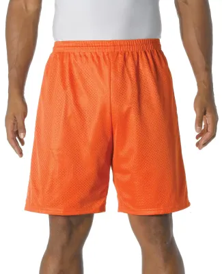 N5296 A4 Adult Lined Tricot Mesh Shorts ATHLETIC ORANGE