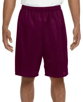 N5296 A4 Adult Lined Tricot Mesh Shorts MAROON