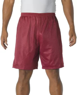 N5296 A4 Adult Lined Tricot Mesh Shorts CARDINAL