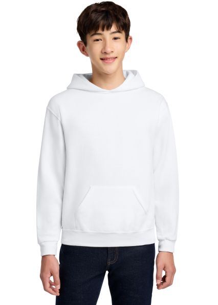 JERZEES 996Y NuBlend Youth Hooded Pullover Sweatsh in White