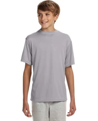 NB3142 A4 Youth Cooling Performance Crew Tee in Silver