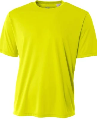 NB3142 A4 Youth Cooling Performance Crew Tee in Safety yellow