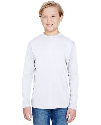 NB3165 A4 Youth Cooling Performance Long Sleeve Cr in White