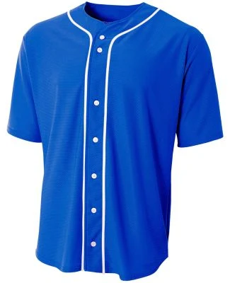 NB4184 A4 Youth Short Sleeve Full Button Baseball  in Royal