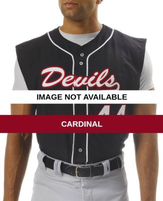 NB4185 A4 Youth Sleeveless Full Button Baseball To Cardinal