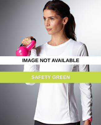 N9119L New Balance Ladies' Tempo Long-Sleeve Perfo SAFETY GREEN