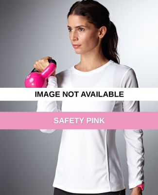 N9119L New Balance Ladies' Tempo Long-Sleeve Perfo SAFETY PINK