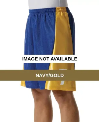 NF5497 A4 Adult Mesh/Dazzle Short Navy/Gold