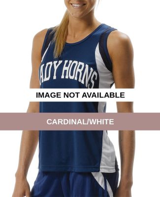 NW1009 A4 Ladies Cooling Performance Singlet Cardinal/White