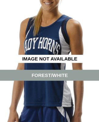 NW1009 A4 Ladies Cooling Performance Singlet Forest/White