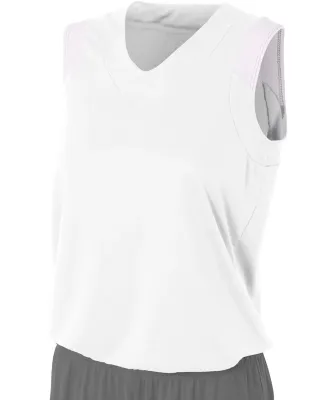 NW2340 A4 Moisture Management V-neck Muscle WHITE